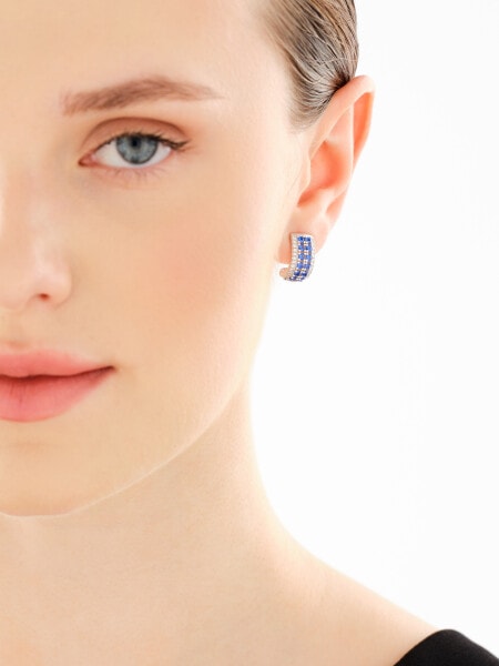 Rhodium Plated Silver Earrings with Cubic Zirconia