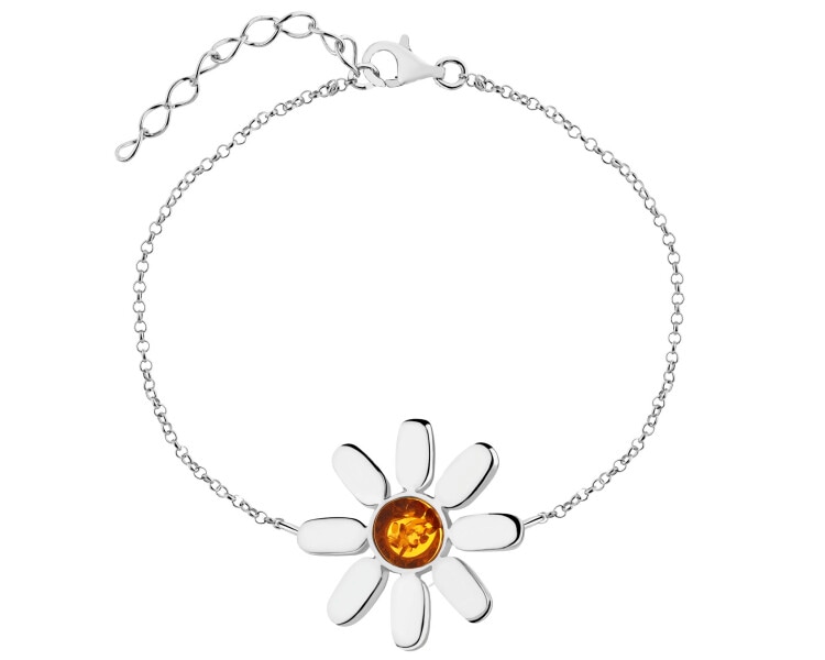 Rhodium Plated Silver Bracelet with Cubic Zirconia