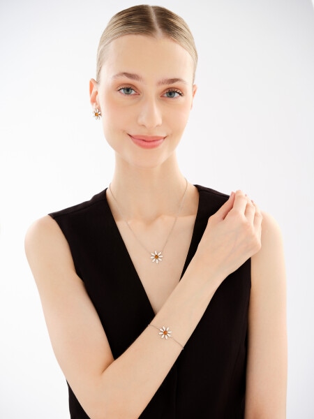 Rhodium Plated Silver Bracelet with Cubic Zirconia