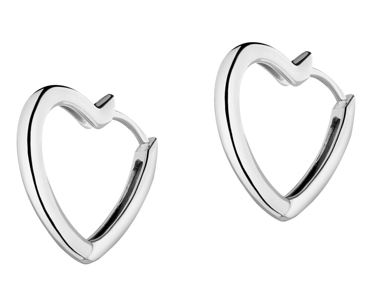 Stříbrné náušnice - srdce
