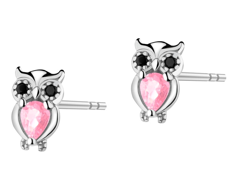 Rhodium Plated Silver Earrings with Cubic Zirconia