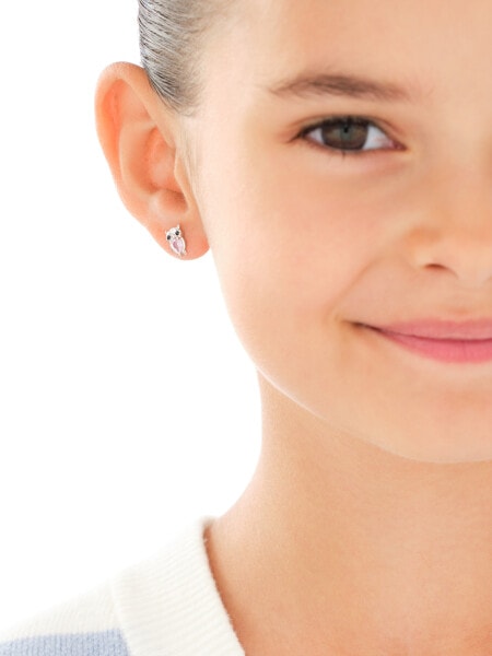 Rhodium Plated Silver Earrings with Cubic Zirconia