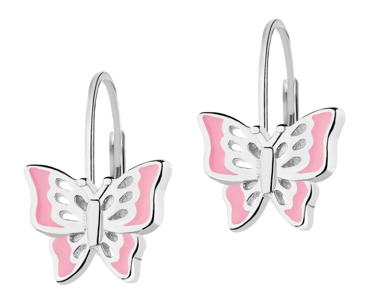 Rhodium Plated Silver Dangling Earring