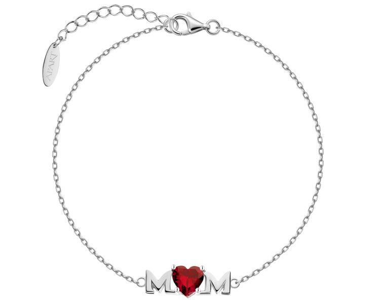 Rhodium Plated Silver Bracelet with Cubic Zirconia