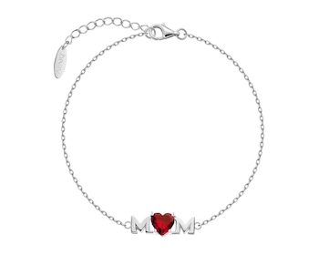 Rhodium Plated Silver Bracelet with Cubic Zirconia