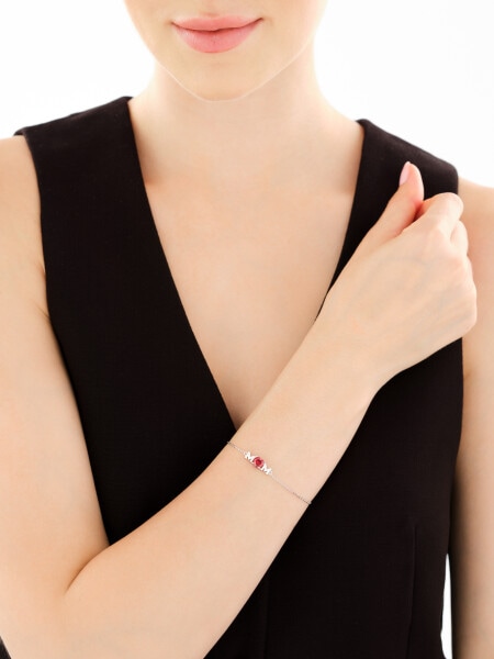 Rhodium Plated Silver Bracelet with Cubic Zirconia