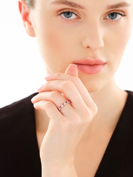 Stříbrný prsten se zirkony - srdce