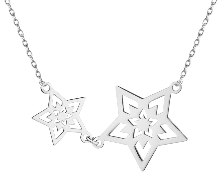 Naszyjnik srebrny - gwiazdy