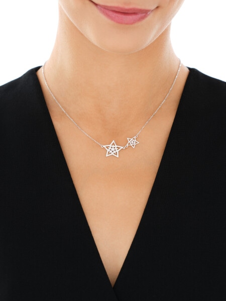 Naszyjnik srebrny - gwiazdy