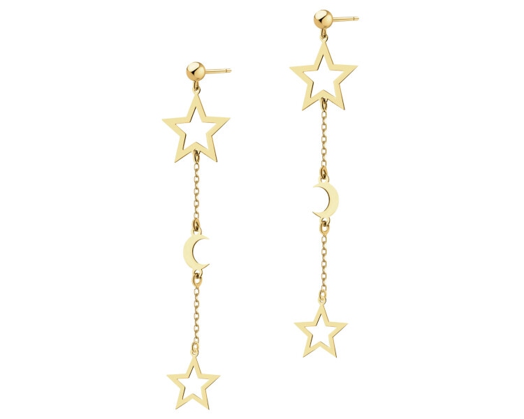 Kolczyki srebrne - gwiazdy, Księżyce