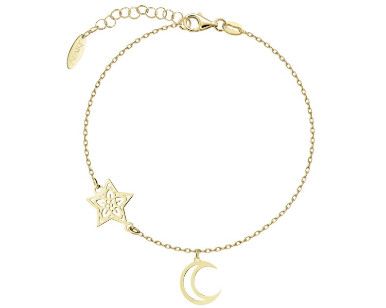 Bransoletka srebrna - gwiazda, Księżyc