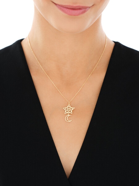 Naszyjnik srebrny - gwiazda, Księżyc