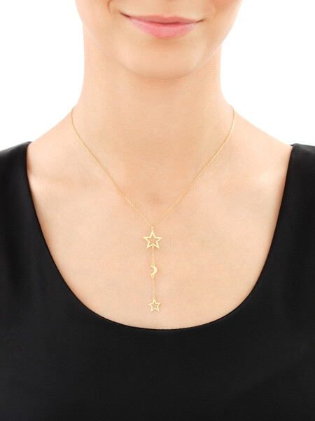 Naszyjnik srebrny - gwiazdy, Księżyc