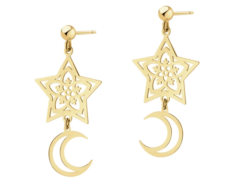 Kolczyki srebrne - gwiazdy, Księżyce