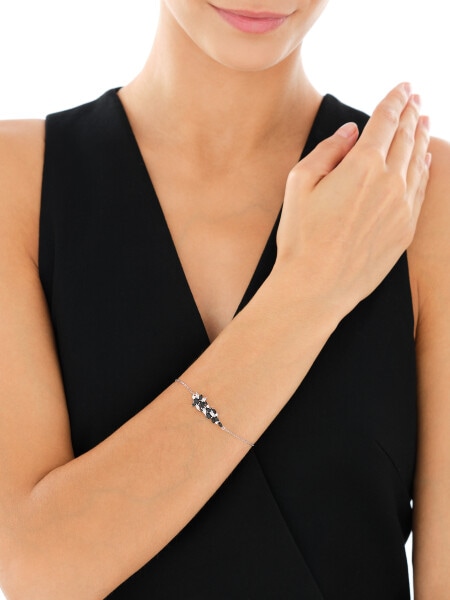 Rhodium Plated Silver Bracelet with Cubic Zirconia