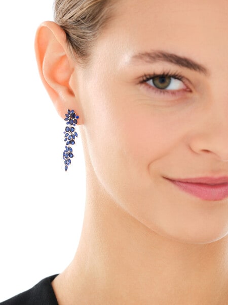 Rhodium Plated Silver Dangling Earring with Cubic Zirconia