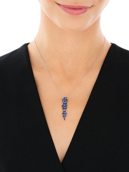 Rhodium Plated Silver Pendant with Cubic Zirconia