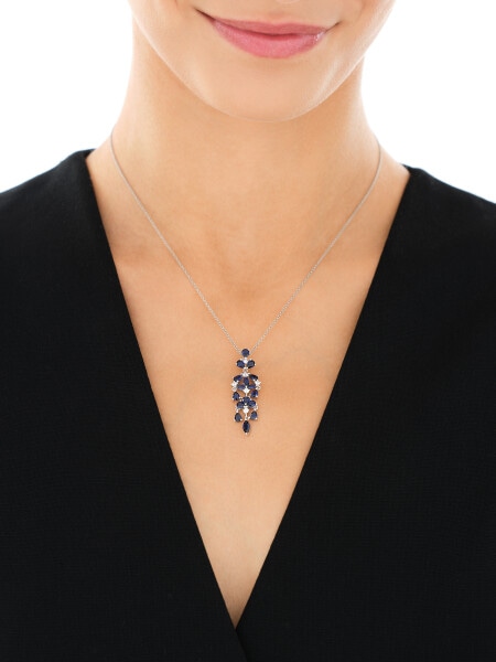 Rhodium Plated Silver Pendant with Cubic Zirconia