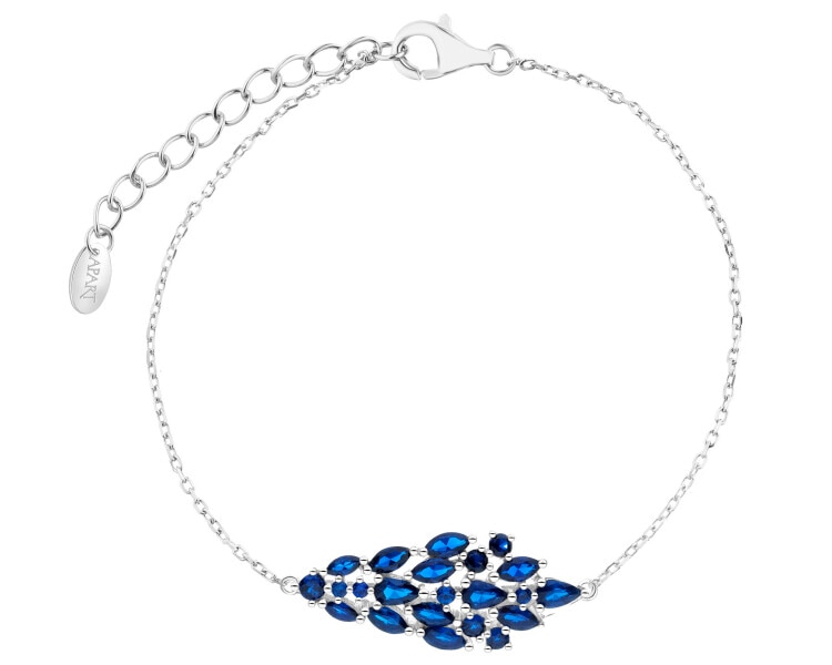 Rhodium Plated Silver Bracelet with Cubic Zirconia