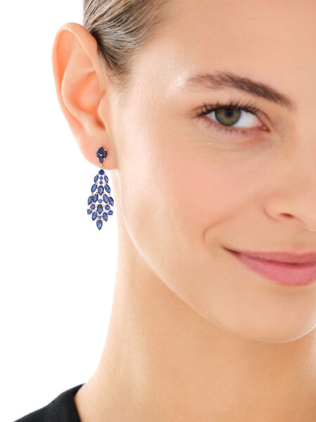 Rhodium Plated Silver Dangling Earring with Cubic Zirconia