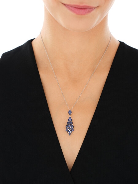 Rhodium Plated Silver Pendant with Cubic Zirconia