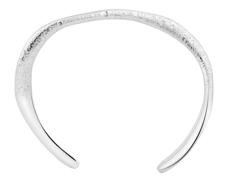 Rhodium Plated Silver Rigid Bracelet 