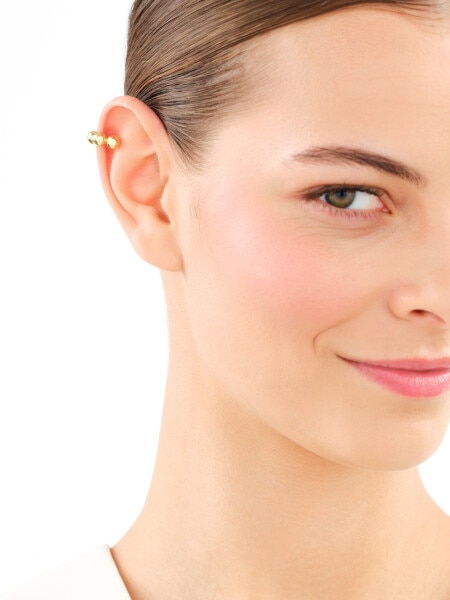 Pozlacená stříbrná náušnice - kuličky