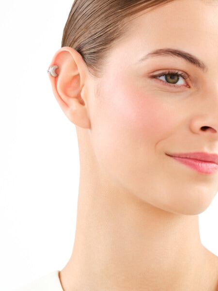 Stříbrná náušnice - měsíc