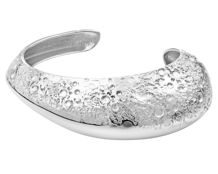 Rhodium Plated Silver Rigid Bracelet 