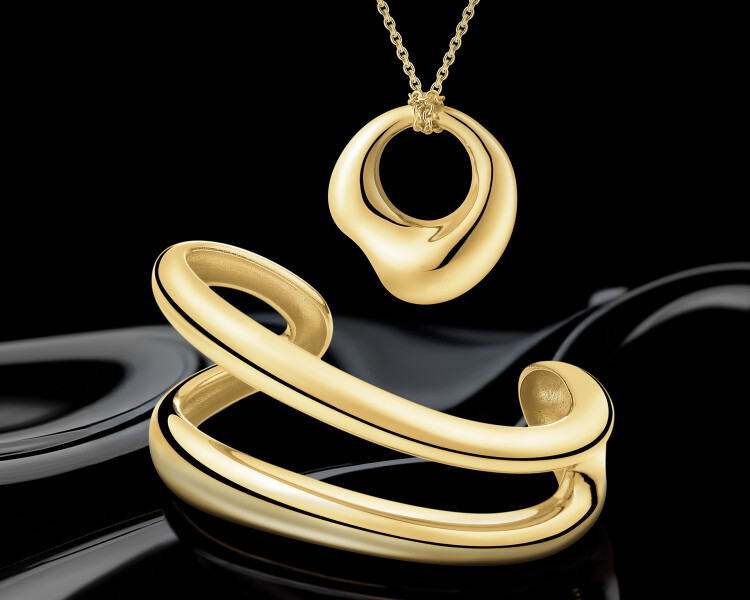 Gold-Plated Silver Rigid Bracelet 