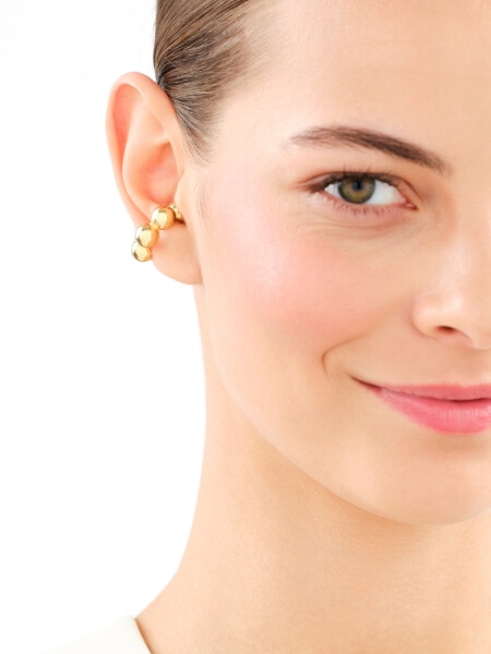 Pozlacená stříbrná náušnice - kuličky