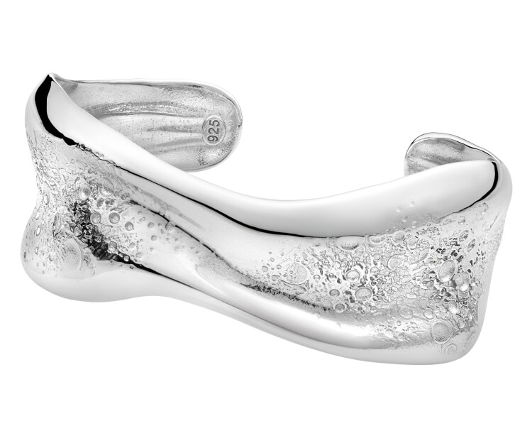 Rhodium Plated Silver Rigid Bracelet 