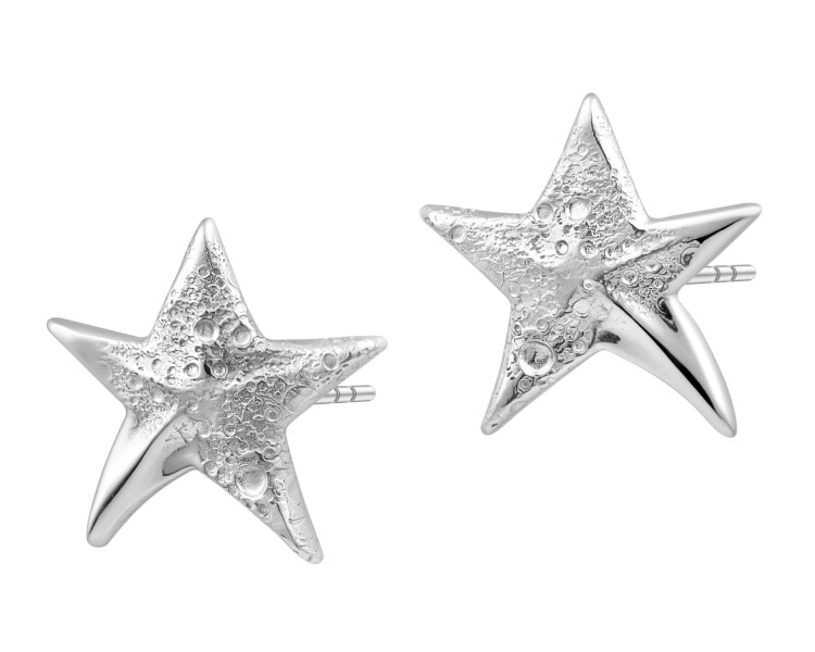 Kolczyki srebrne - gwiazdy