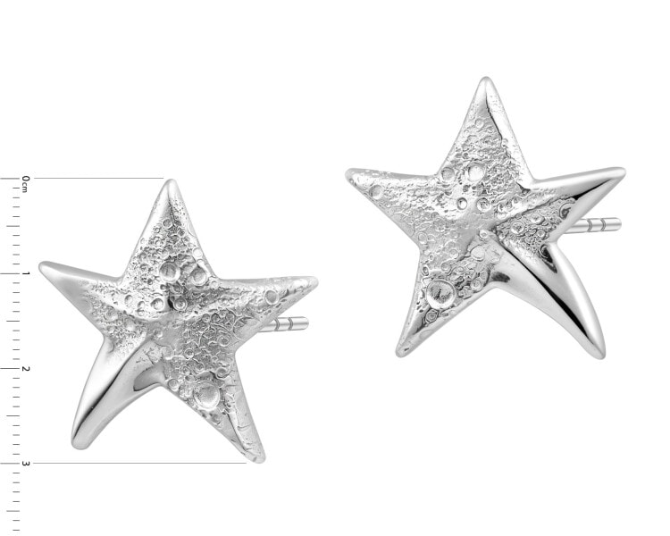 Kolczyki srebrne - gwiazdy