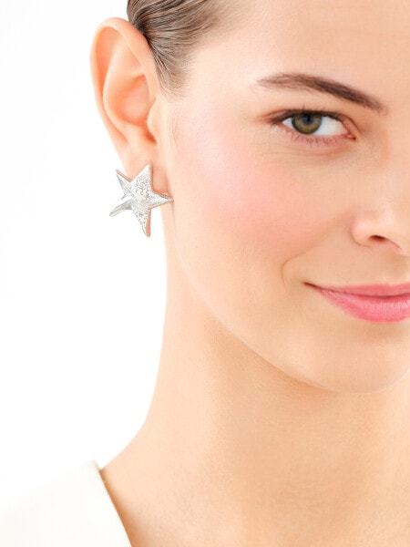 Kolczyki srebrne - gwiazdy