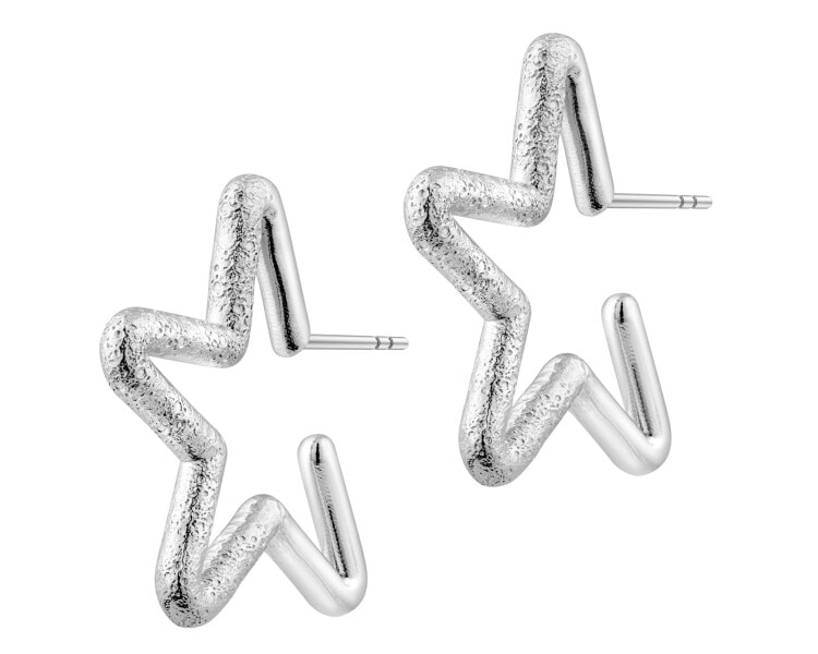 Kolczyki srebrne - gwiazdy