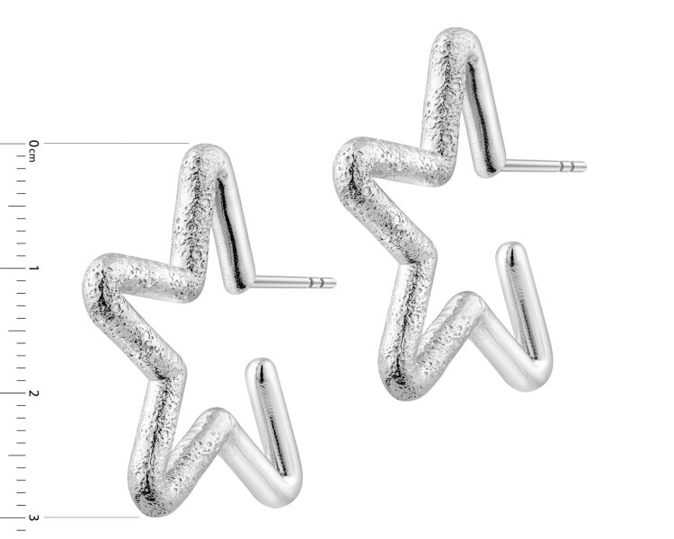 Kolczyki srebrne - gwiazdy