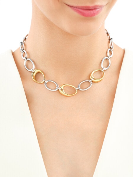 Rhodium-Plated Silver, Gold-Plated Silver Necklace 