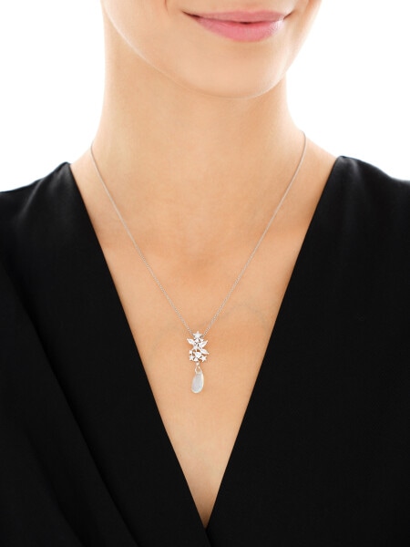 Stříbrný přívěsek se zirkony a broušeným sklem - hvězdy