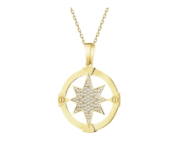 Złota zawieszka z cyrkoniami - kompas