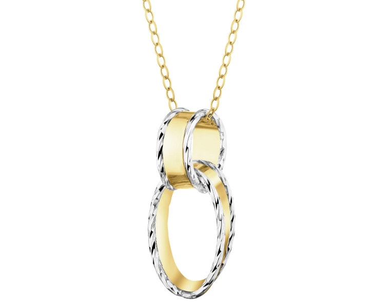 14 K Rhodium-Plated Yellow Gold Necklace