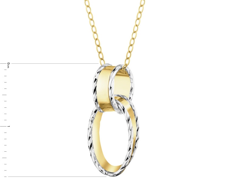 14 K Rhodium-Plated Yellow Gold Necklace