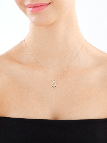 14 K Rhodium-Plated Yellow Gold Necklace