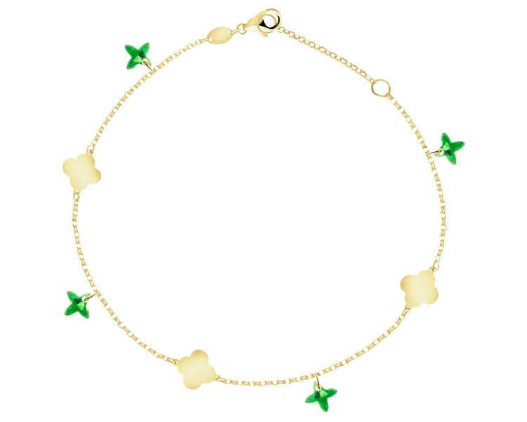 9 K Yellow Gold Bracelet with Cubic Zirconia