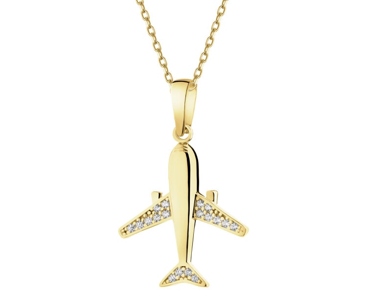 14 K Yellow Gold Pendant with Cubic Zirconia