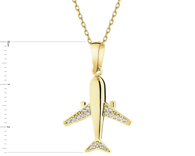 14 K Yellow Gold Pendant with Cubic Zirconia