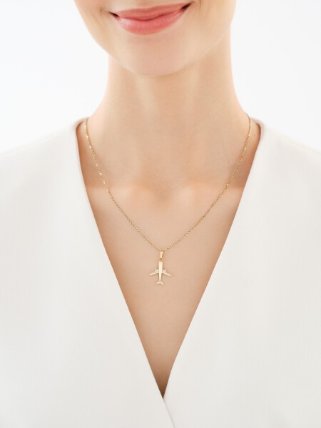 14 K Yellow Gold Pendant with Cubic Zirconia