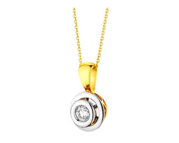 Přívěsek ze žlutého a bílého zlata s briliantem - 0,19 ct - ryzost 585