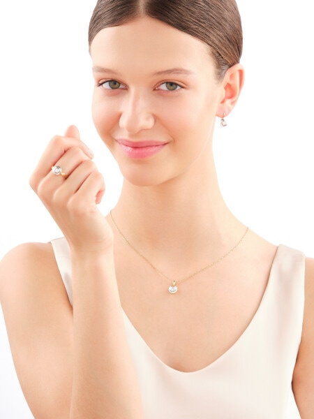 Yellow and white gold pendant with brilliant - 0,19 ct - fineness 585