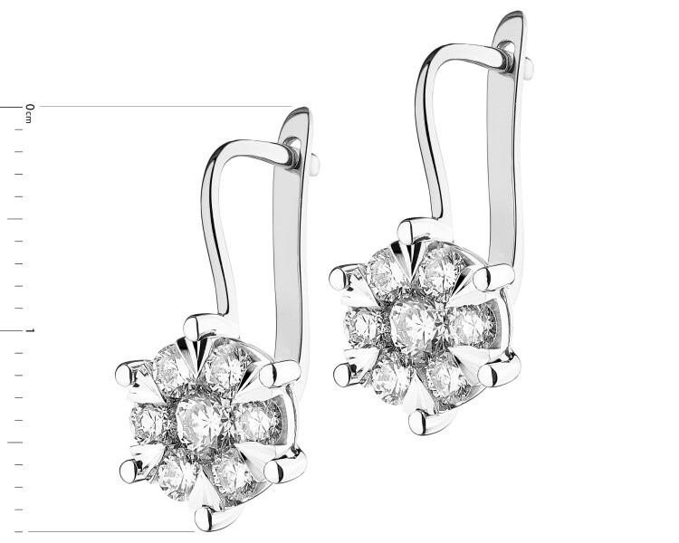 Kolczyki z białego złota z brylantami - 1,46 ct - próba 585